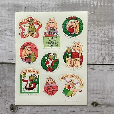Muppets Miss Piggy Kermit Frog Christmas Holiday Stickers Jim Henson RARE 1983 • $12.08
