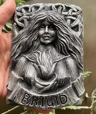 Silver Coloured 'Brigid' Wall Plaque - Goddess / Pagan (M110) • £13.50