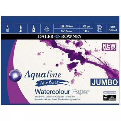 Daler Rowney Aquafine Watercolour Texture Jumbo Pad 12x9  300gsm • £23.95