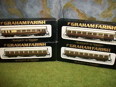 N Gauge Farish 4x Pullman Coaches 0604 & 0614 GWR SURBURBAN EXCELLENT CONDITION • £40