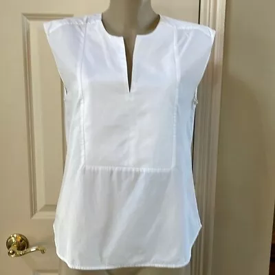 Thomas Mason Shirting For J.Crew White Sleeveless Top/blouse Size 12 • $17.50