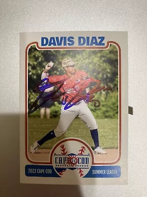 Davis Diaz Vanderbilt AUTO Custom Baseball Card Signed • $8