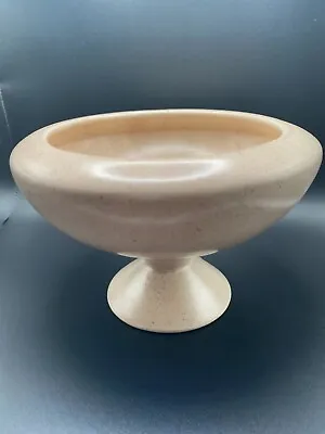 Haeger Vintage MCM Pedestal Planter Fruit Or Console Bowl Beige Speckled Matte • $12.50