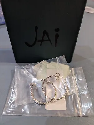 New JAI John Hardy SS 925 Symbols Of Love Hearts 1 1/2  Hoop Earrings In Box  • $99.99