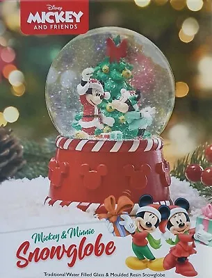 Mickey And Minnie Christmas Snow Globe • $28.58