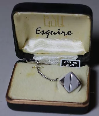 Vintage ESQ Esquire Sterling Silver Tie Tack W/ Case • $19.98