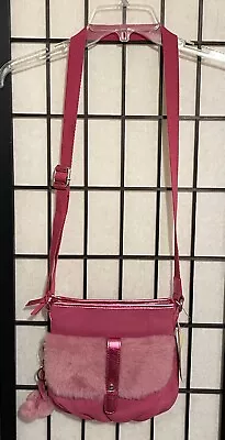 Nwt Ugg Australia Pink Metallic Suede Leather Pom Pom Keychain Crossbody Purse • $116.99