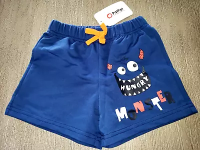 Toddler Boys NEW NWT HUNGRY MONSTER BLUE SHORTS Size 3/4 Year PULL ON CUTE! • $3.60