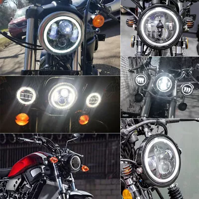 (Used) 5.75 Inch LED Headlight Round For Yamaha Virago 250 535 750 Vmax 1200 • $37.67