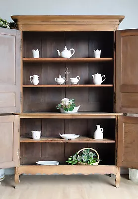 French Antique Oak Dresser Buffet Linen Press Cabinet Cupboard Shelves Drawers • £1480