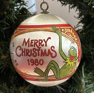 Kermit Merry Christmas 1980 Retro Ball Ornament Muppets Henson Associates 1979 • $16