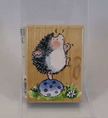 Hedgehog On Egg Rubber & Wood Stamp Penny Black Margaret Sherry Easter Tricks • $9.95