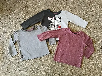 Baby Boys T Shirt Tee Shirt Age 9-12 Months Rock Music Long Sleeve Set Exc Cond • £2.99