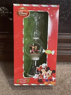 Disney Store Mickey Minnie Mouse Christmas Tree Topper Lights Up! Kiss Mistletoe • $99.75