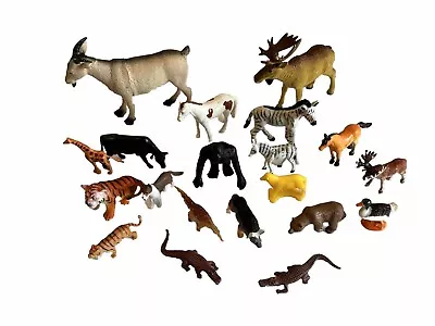 19 VTG Rubber Plastic Vinyl ANIMALS Wild & Barnyard Animals 1”- 4” T Miniatures • $17.99