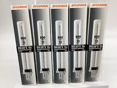 5 Lot New Sylvania 20335 13watt Fluorescent Bulb DULUX S CF13DS/835 20335-3 • $16.74