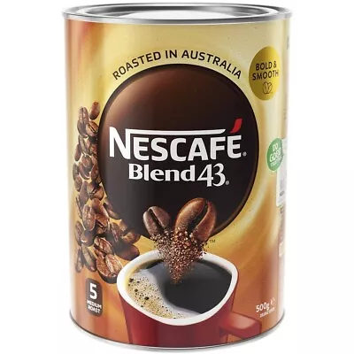 Nescafe Blend 43 Coffee Tin 5 Medium Roast 500g Bold & Smooth • $35.99