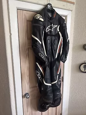 Alpinestar One Piece Leather Motorcycle Suit Motorbike Racing Suit US 44 EU 54 • $425