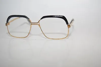 True Vintage German Browline Eyeglasses Frames PINTO 55[]15-137MM Gold/Black  • $99.99