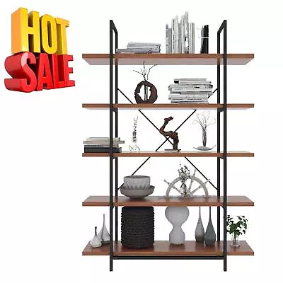 Bookshelf 5-Tier Bookcase Open Vintage Industrial Style Bookshelves For Kitchen • $125.99