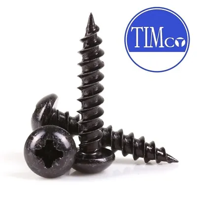 Black Wood Screws Pozi Round Dome Pan Head Blackjax Pozidrive Japanned 6g 8g 10g • £51.89