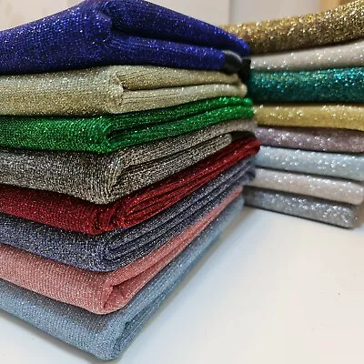 £7.19 • Buy Sparkly Glitter Stretch Moonlight Fabric Dress Bridal Costume Backdrop Material