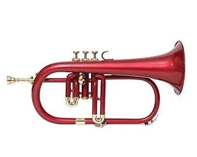 Sai Musical India F-20 Flugel Horn Bb 3 Valve Red MUSIC WITH CASE FLUGELS • $186.10