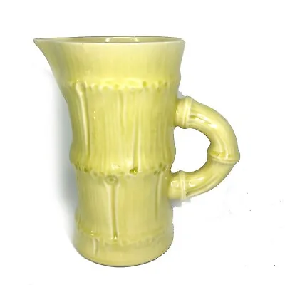 Vintage French St. Clement Majolica Bamboo Wood Look Pitcher Decanter MCM Citrus • $89.99