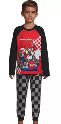 Nintendo Mario Kart Boys' Red Black 2-Piece Long Sleeve Pajama Set XS 4/5 NWT • $7.99