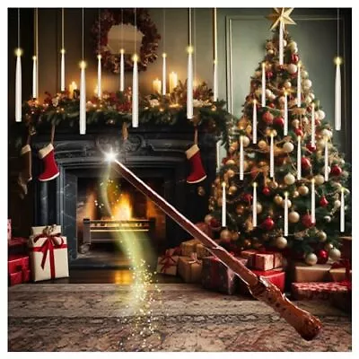 12 Flameless Floating Candles W/ Magic Wand Remote For Halloween Christmas Decor • $34.50