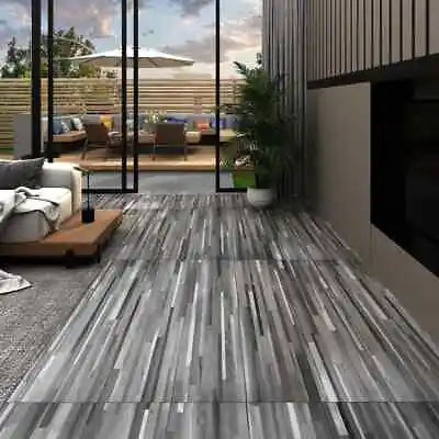 £90.92 • Buy VidaXL PVC Flooring Planks 4.46 M² 3 Mm Striped Grey GF0