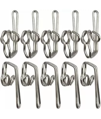 50 X METAL CURTAIN HOOKS PIN PINCH PLEAT BZP • £3.87