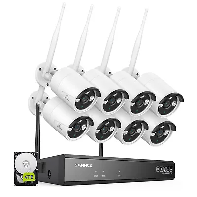 SANNCE Wireless 3MP Security Camera System 5MP 8CH NVR Two-Way Audio Recording • $139.99