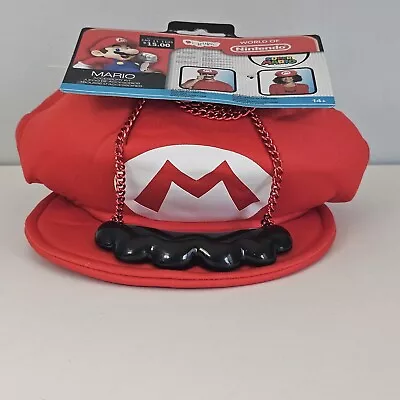 Mario Accessory Kit Hat & Mustache Necklace / Disguise World Of Nintendo / Adult • $15.50
