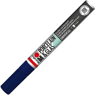 Marabu Porcelain/Glas Painter Marker Pen 3-4mm Night Blue • £6.79