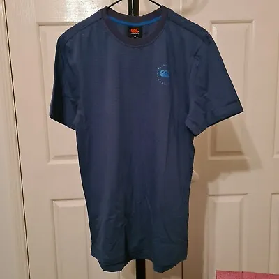 CANTERBURY Blue Black Micro Stripes  Mens T-Shirts Size XS Round Neck Sports Tee • £17.98