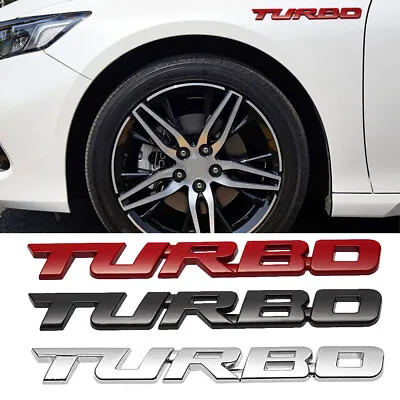 3x 3D TURBO Logo Letter Racing Sport Sticker Metal Emblem Badge Car Accessories • $14.89