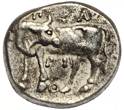 Ancient Parion In Mysia Pario Archaic 350bc Silver Greek Coin. 23 Gr.12 Mm • $14.31