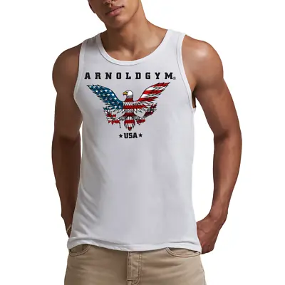 Arnold Gym American Flag Eagle Bodybuilding Muscle Training Racerback Vests Top • £12.99