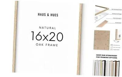  16 X20  Beige Natural Oak Wood Frames Set Of 1 For Posters 16x20 Frame Wood  • £54.83