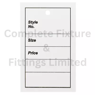 £9.99 • Buy 1000 UNSTRUNG CLOTHES/ GARMENT REFERENCE STOCK TICKET/ TAGS/ LABELS (light Duty)