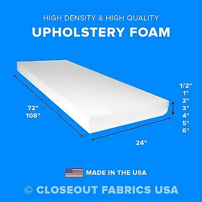 $99.95 • Buy High Density Upholstery Foam Seat Cushion Replacement Sheets