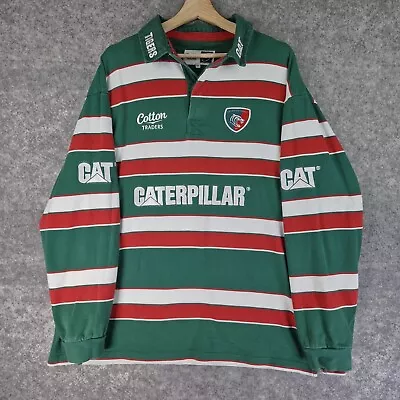 Leicester Tigers Rugby Mens Shirt 2XL 2009 Home Home Long Sleeve Cotton Traders • £39.99