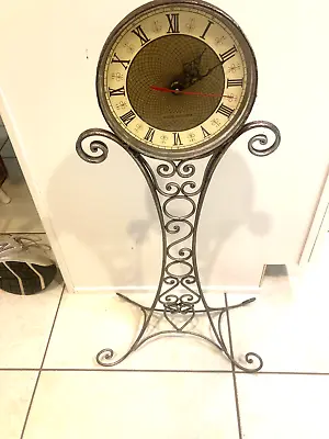 Vintage Wrought Iron Scroll Floor Clock • $28.95