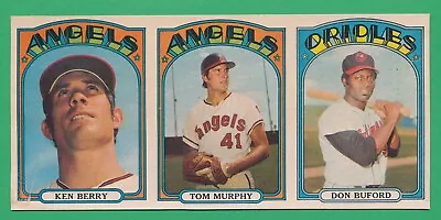 Uncut Panel 3) 1972 Topps Berry Murphy Buford Blank Back Factory Proof Mlb Tphlc • $48.20