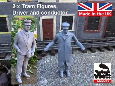 2 X 1:16  Figures Tram  Driver And Conductor People Primed 1/16 Figure • £15