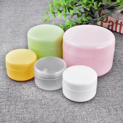 10Pcs Travel Cosmetic Pot Jar Sample Cream Container 20g 50g 100g With Lid • £5