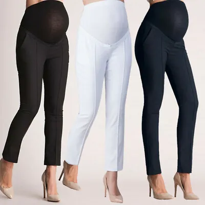 Maternity Pregnant Women Capris Casual Trousers Work Office Over Bump Pants Wear • $30.95