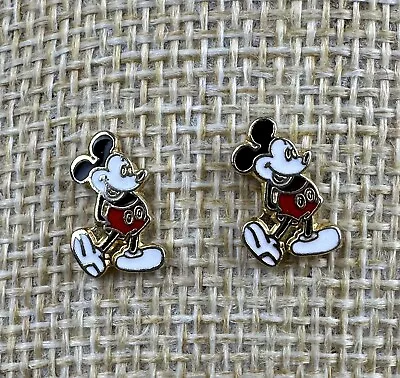 Vintage Mickey Mouse Small Enamel Pierced Stud Post Earrings • $9.95