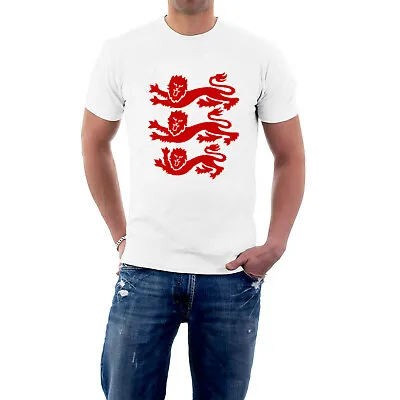 £14.70 • Buy England T-shirt Heraldic 3 Lions. Flag Cricket Rugby Football St George's Day